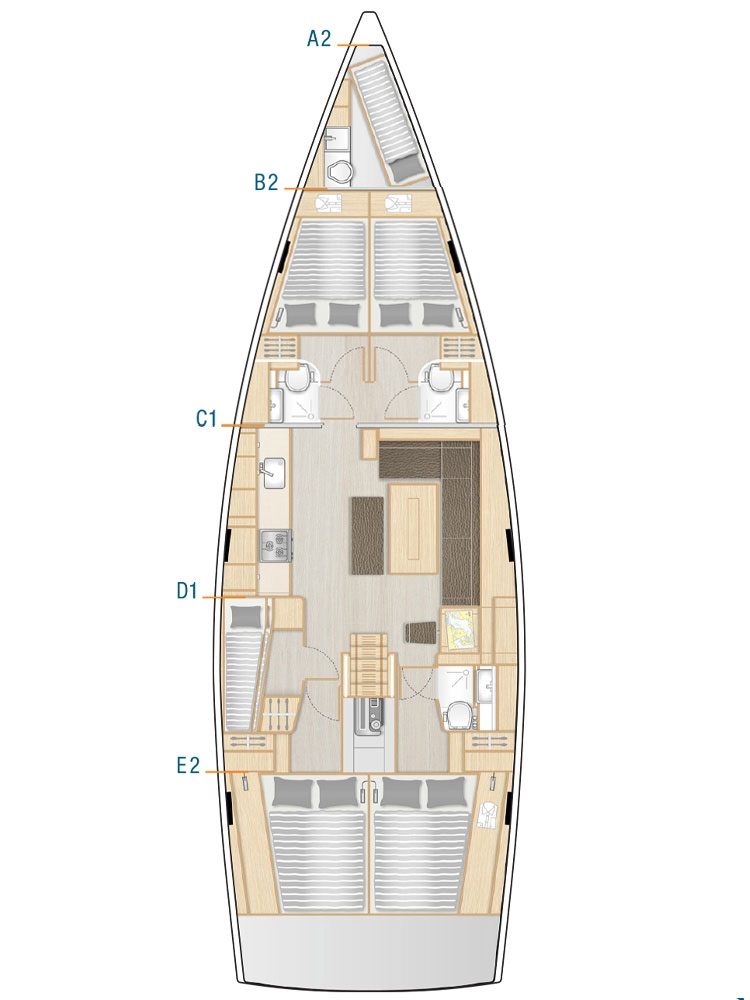 Hanse 508 - 5 + 1 cab. - Yacht Charter Komolac & Boat hire in Croatia Dubrovnik-Neretva Dubrovnik Komolac ACI Marina Dubrovnik 3