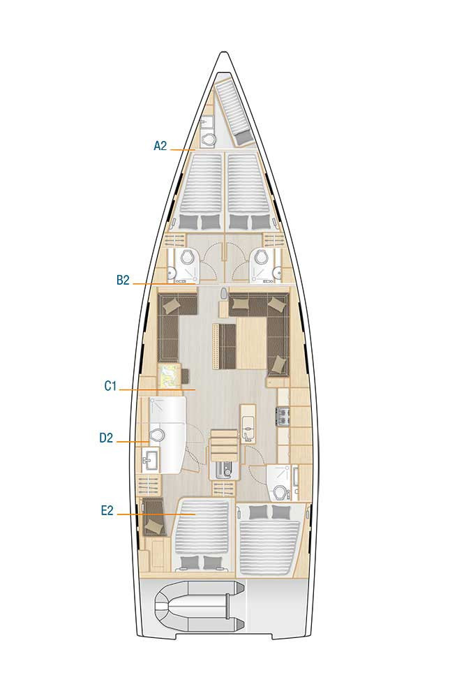 Hanse 548 - 4 + 1 cab. - Luxury yacht charter worldwide & Boat hire in Greece Ionian Sea South Ionian Lefkada Lefkas Lefkas Marina 2