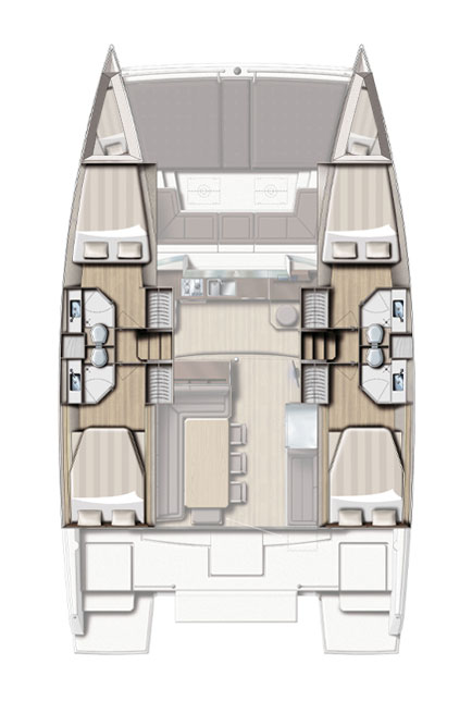 Bali 4.3 - 4 + 2 cab. - Yacht Charter Dubrovnik & Boat hire in Croatia Dubrovnik-Neretva Dubrovnik Komolac ACI Marina Dubrovnik 3