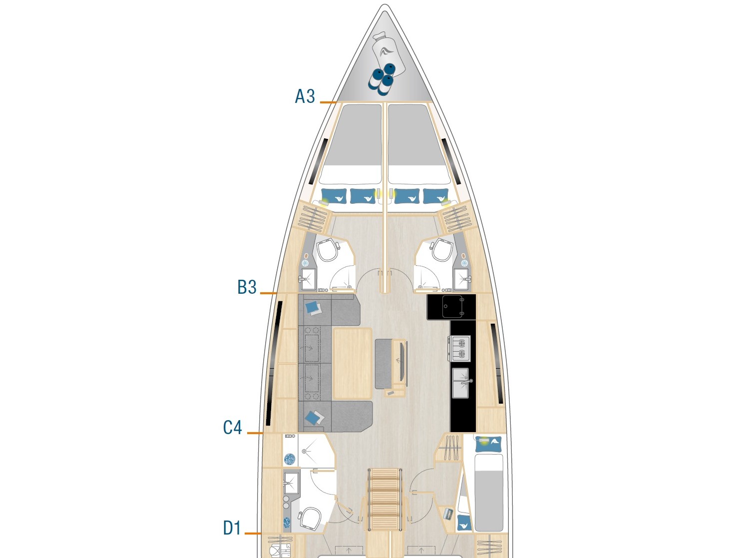 Hanse 460 - Yacht Charter Medulin & Boat hire in Croatia Istria and Kvarner Gulf Pula Medulin Marina Medulin 3
