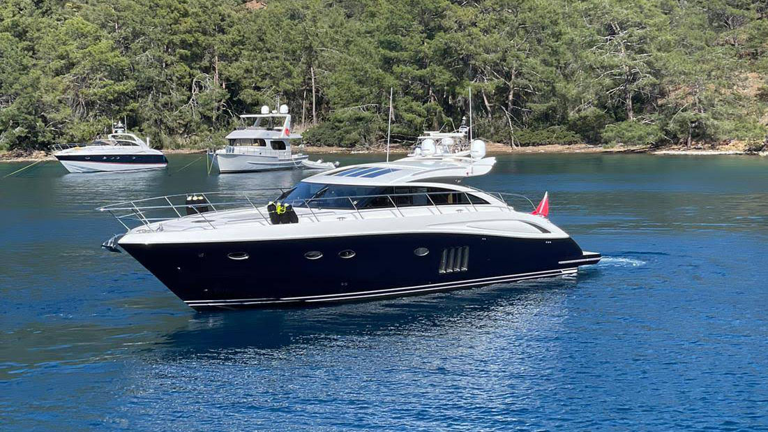 Princess V62 - Motor Boat Charter Turkey & Boat hire in Turkey Turkish Riviera Lycian coast Göcek Marinturk Exclusive Marina 3