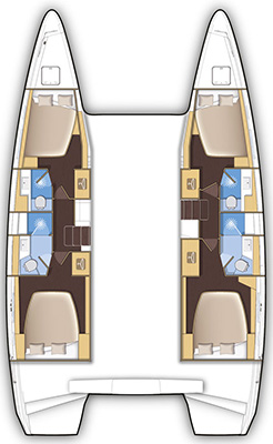 Lagoon 42 - 4 + 2 cab. - Catamaran Charter Rhodes & Boat hire in Greece Dodecanese Rhodes Rhodes Marina 5