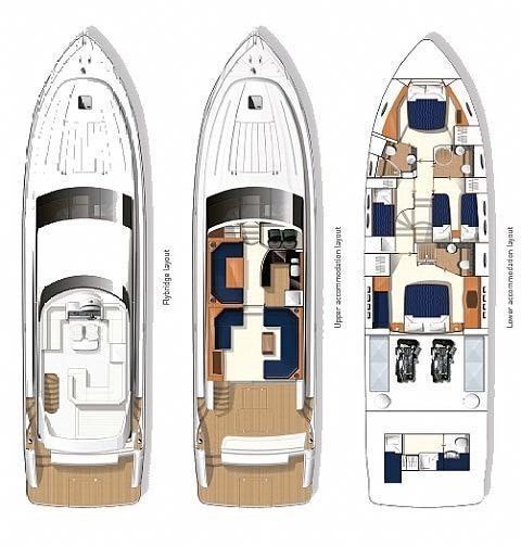 Princess 62 Fly - Yacht Charter Podstrana & Boat hire in Croatia Split-Dalmatia Split Podstrana Marina Lav 2