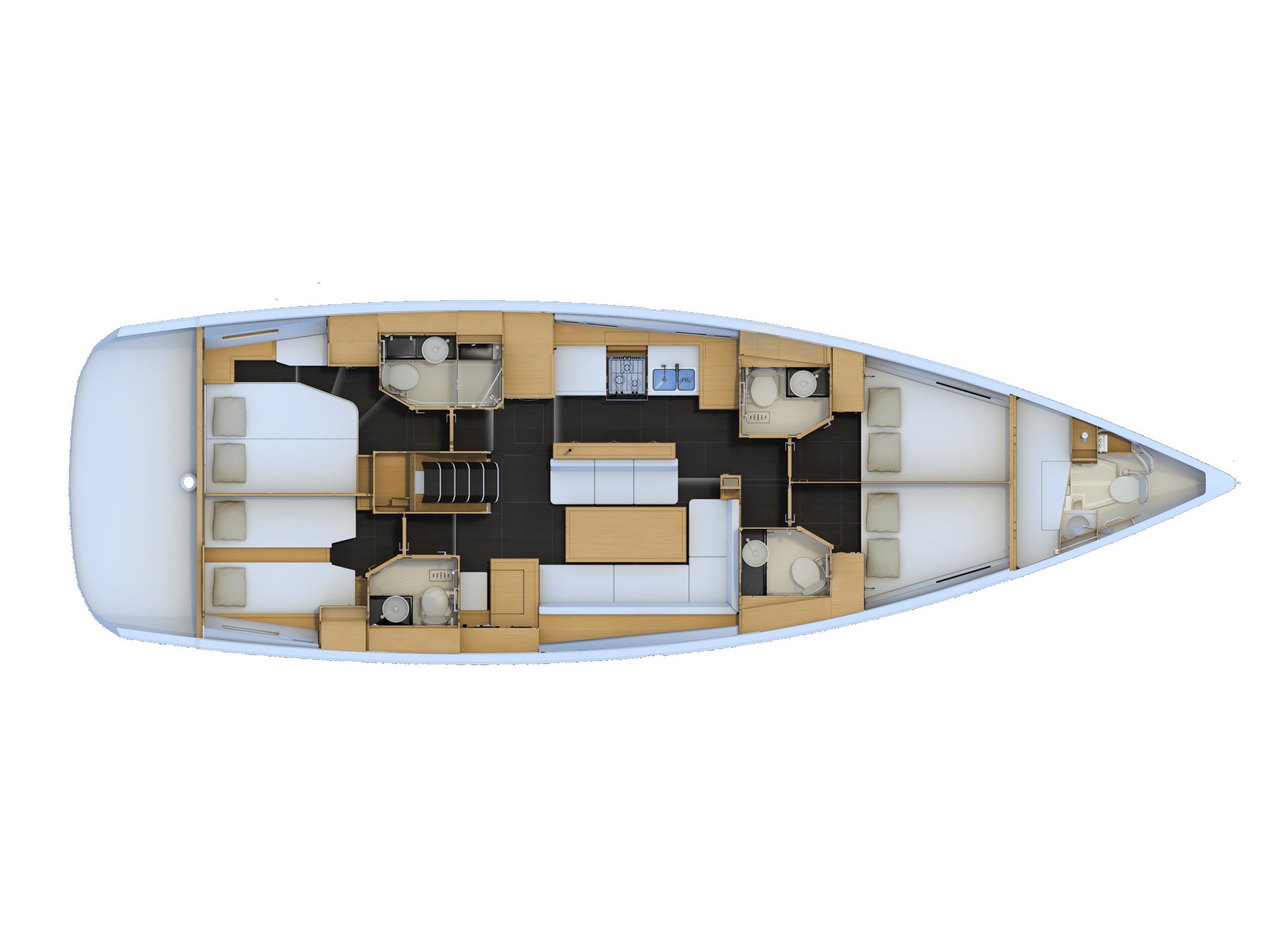 Jeanneau 54 - Yacht Charter Marmaris & Boat hire in Turkey Turkish Riviera Carian Coast Marmaris Netsel Marina 5