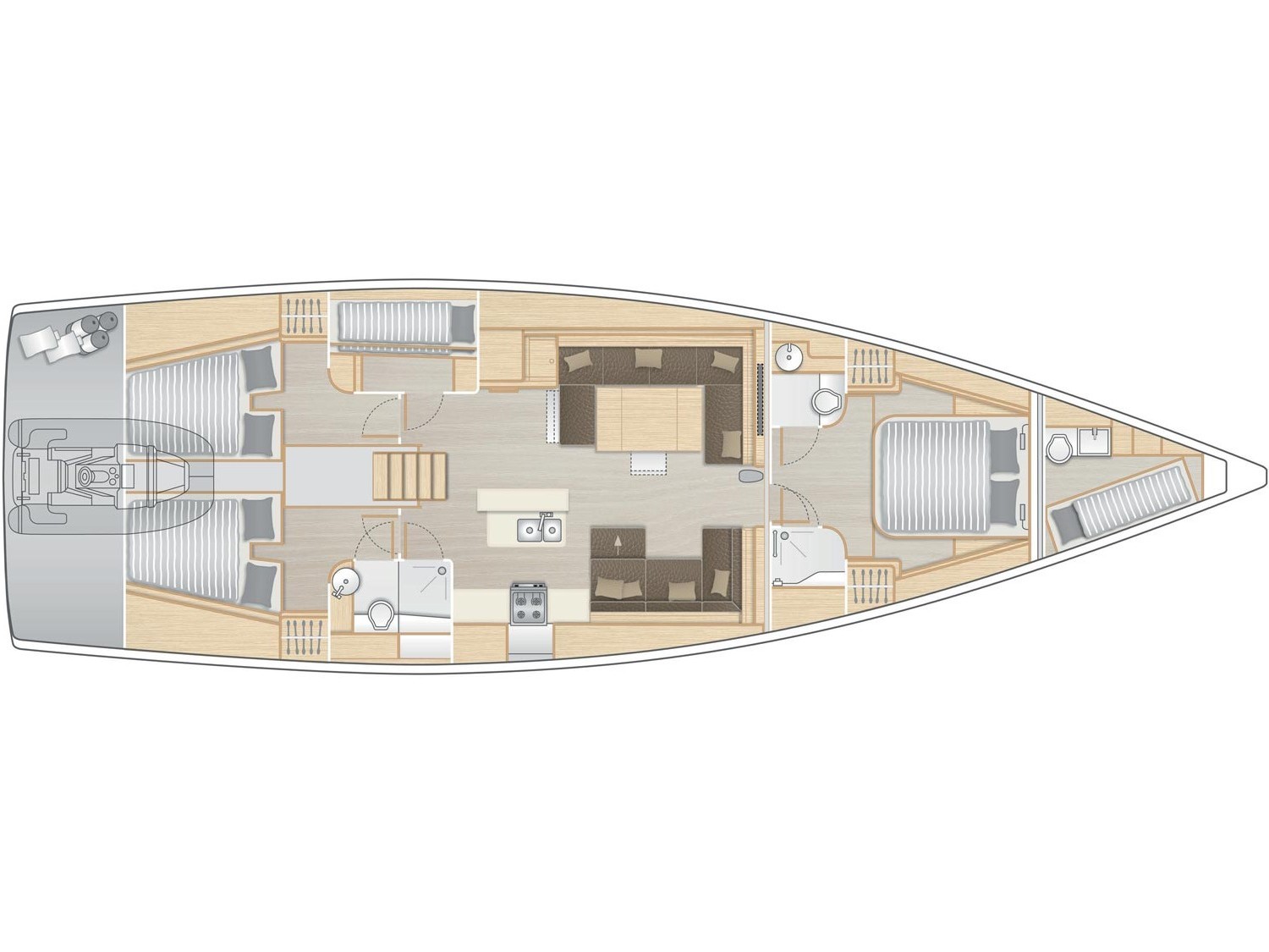 Hanse 588 - Yacht Charter Follonica & Boat hire in Italy Tuscany Follonica Marina di Scarlino 2