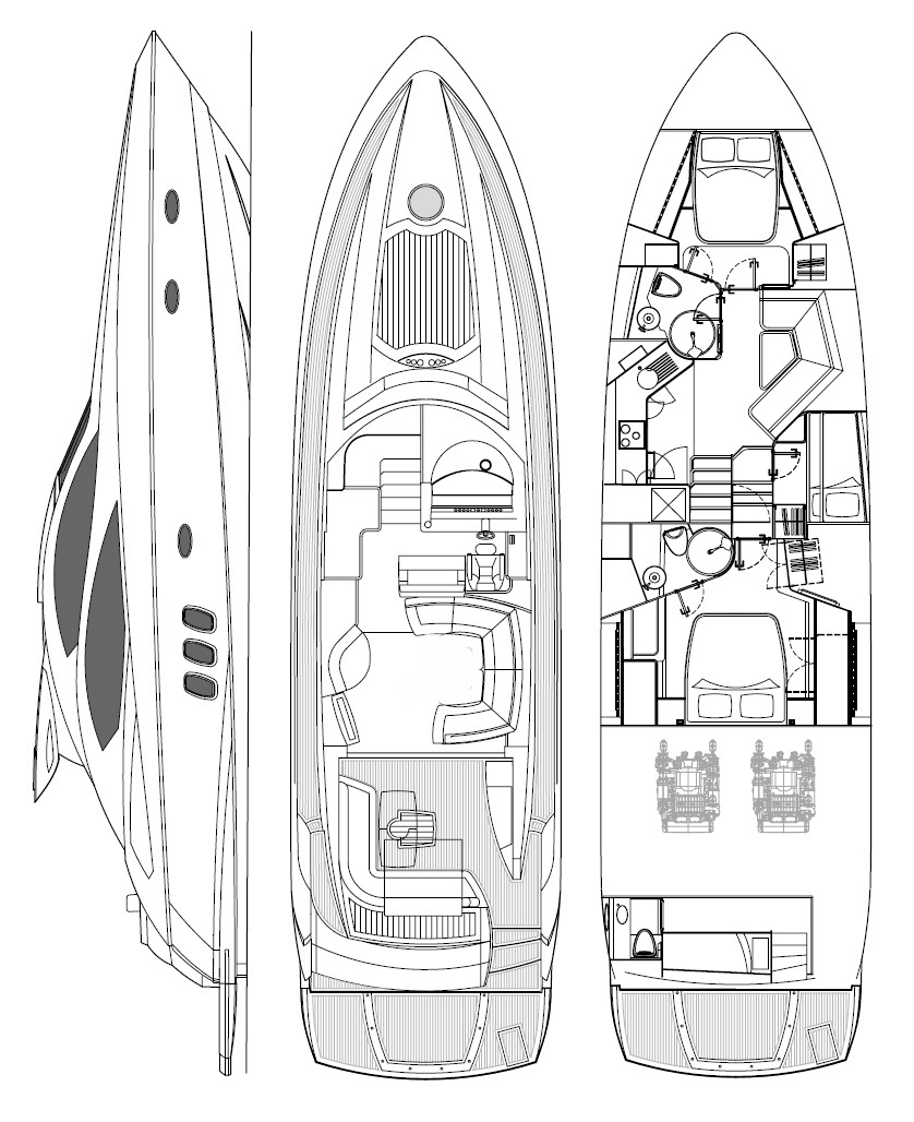 Sunseeker Predator 62 - 3 + 1 cab. - Yacht Charter Podstrana & Boat hire in Croatia Split-Dalmatia Split Podstrana Marina Lav 2