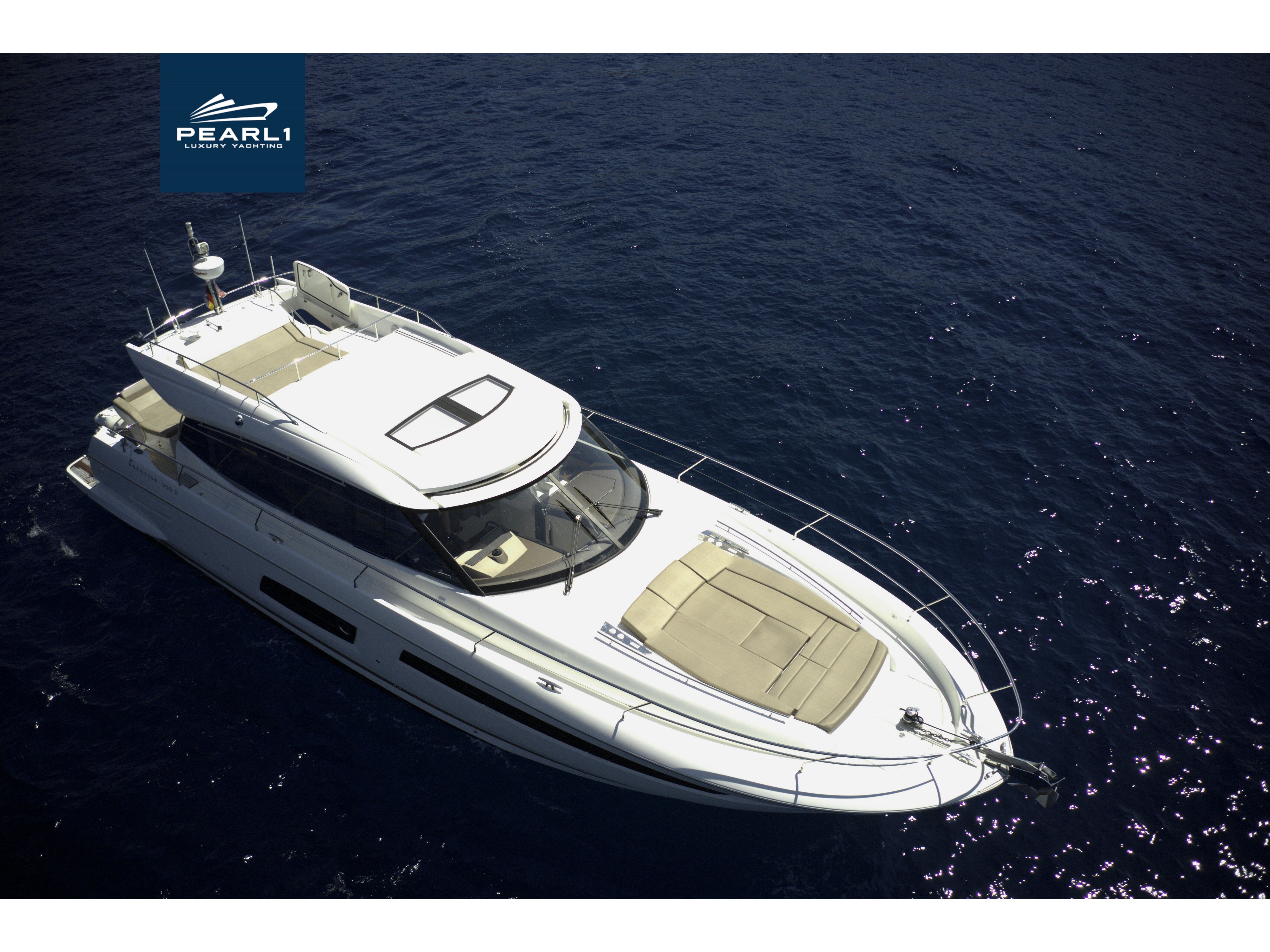 Prestige 550S - Luxury yacht charter Balearics & Boat hire in Spain Balearic Islands Mallorca Alcudia Alcudiamar Marina 1
