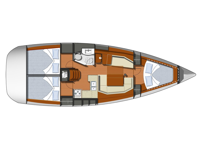 Sun Odyssey 39i - Yacht Charter Baška Voda & Boat hire in Croatia Split-Dalmatia Baška Voda Marina Baška Voda 3