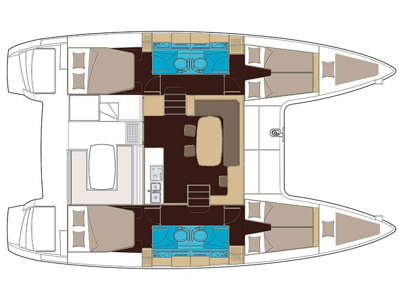 Lagoon 400 S2 - Luxury yacht charter Balearics & Boat hire in Spain Balearic Islands Ibiza and Formentera Ibiza Sant Antoni de Portmany Sant Antoni de Portmany Port 3