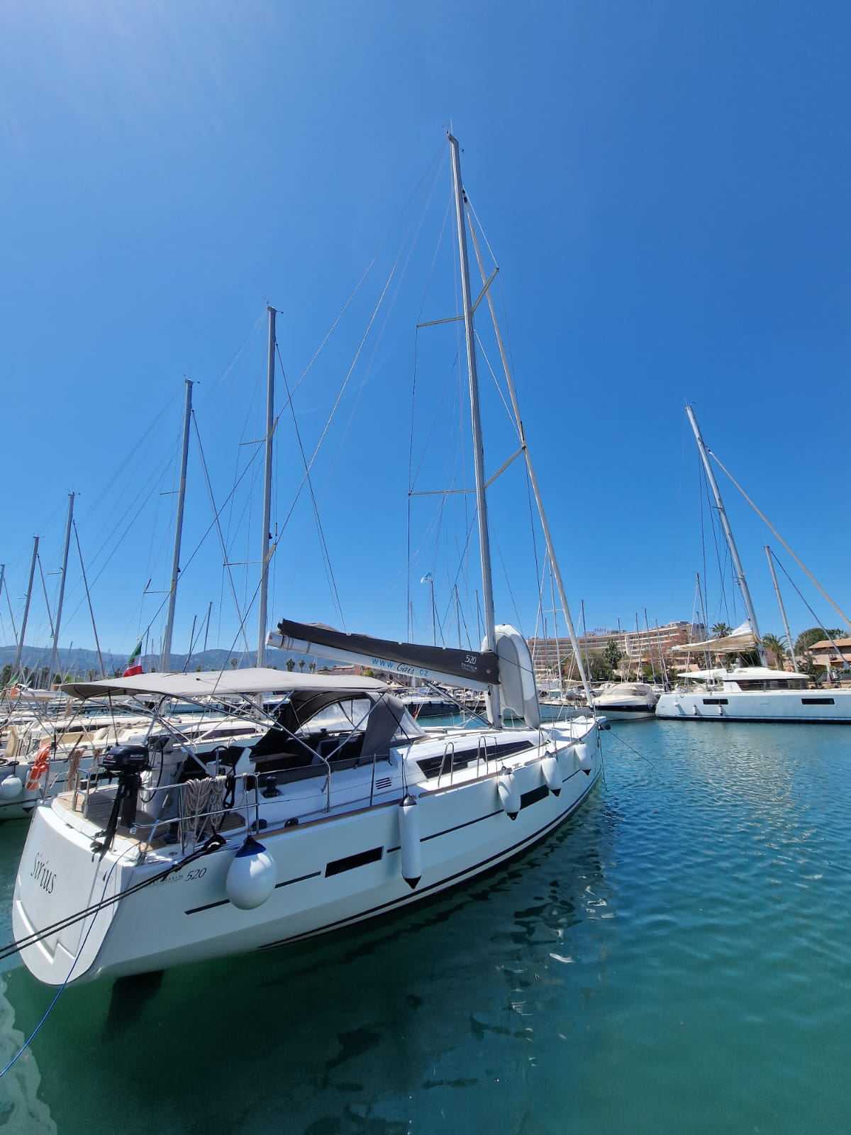 Dufour 520 Grand Large - Yacht Charter Portorosa & Boat hire in Italy Sicily Aeolian Islands Furnari Marina Portorosa 1